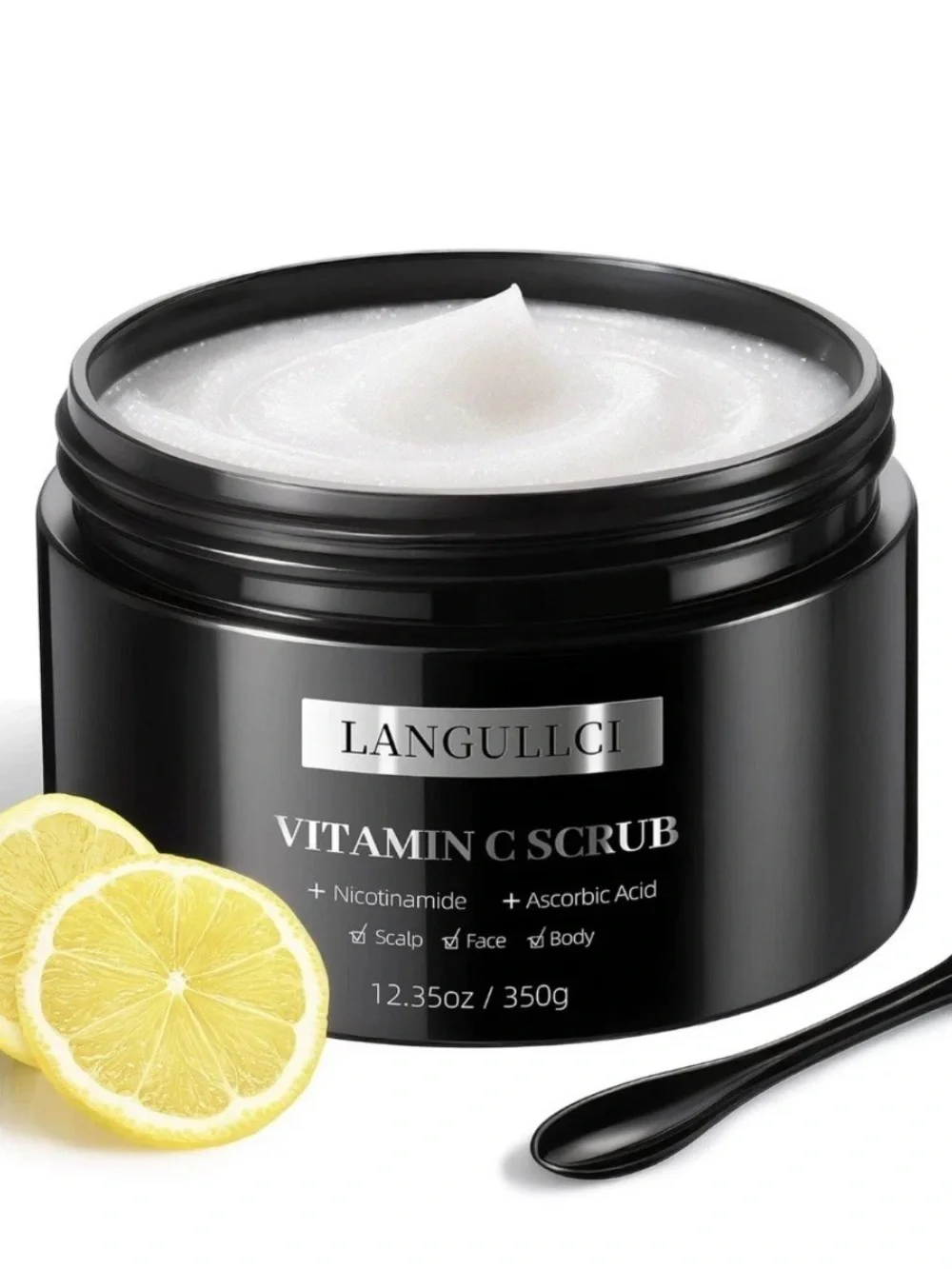 Vitamin C Exfoliating Scrub 350g Face Body Scalp Niacinamide Deep Cleansing New